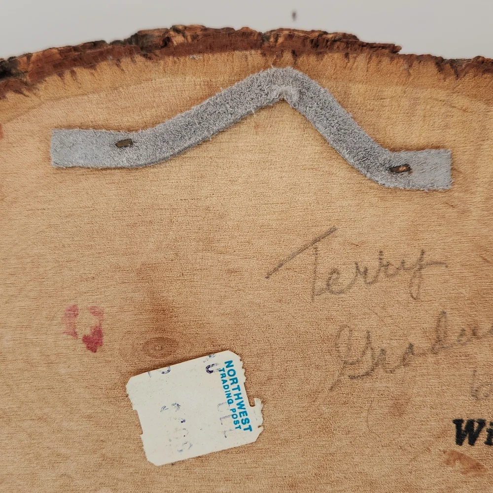Wisconsin Dells scene on natural wood From 1983!